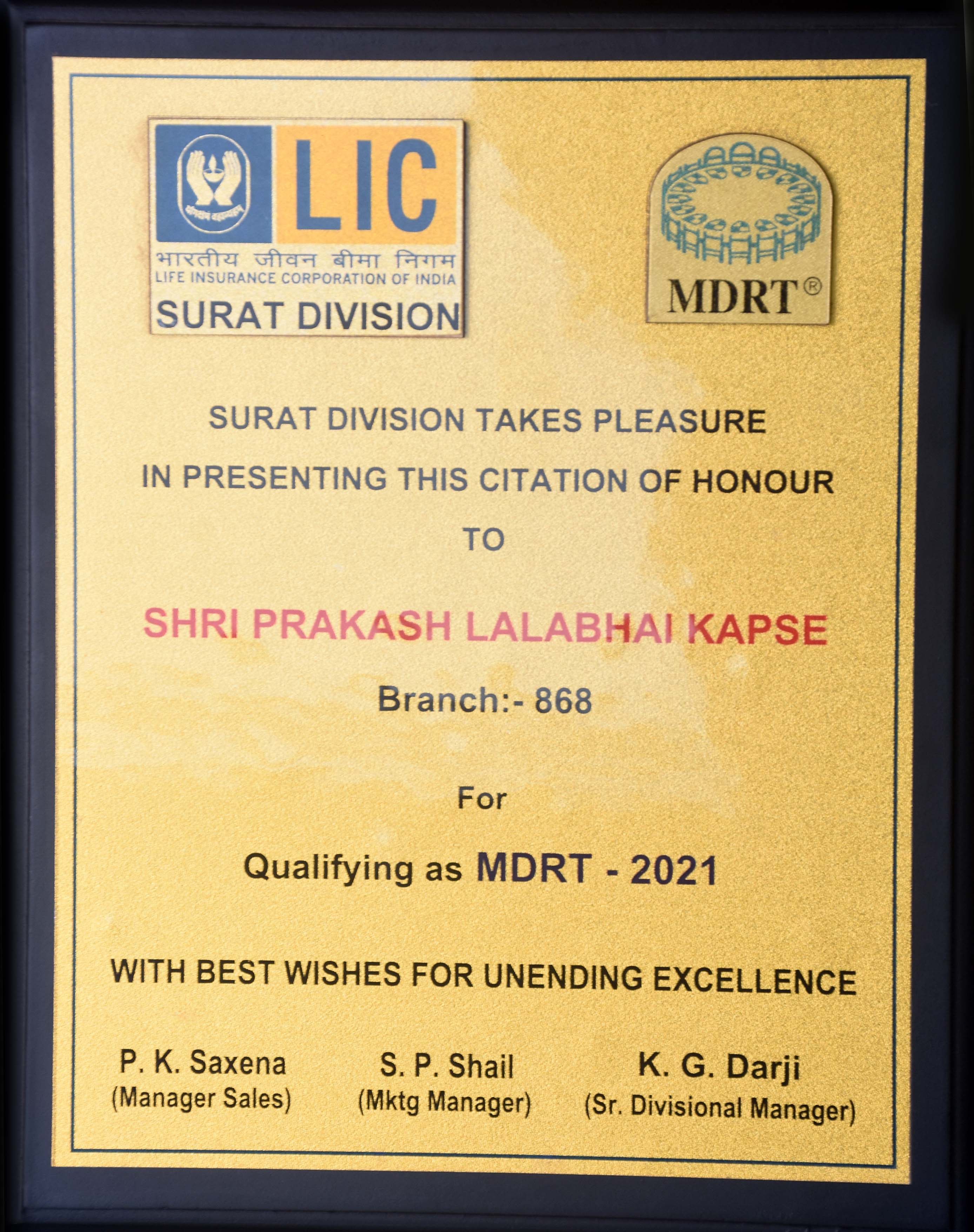 Qualifying as MDRT - 2021